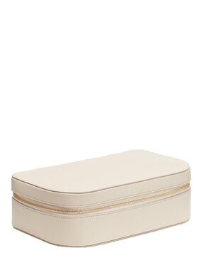 Cuyana Ecru Pebbled Leather Travel Beauty Case